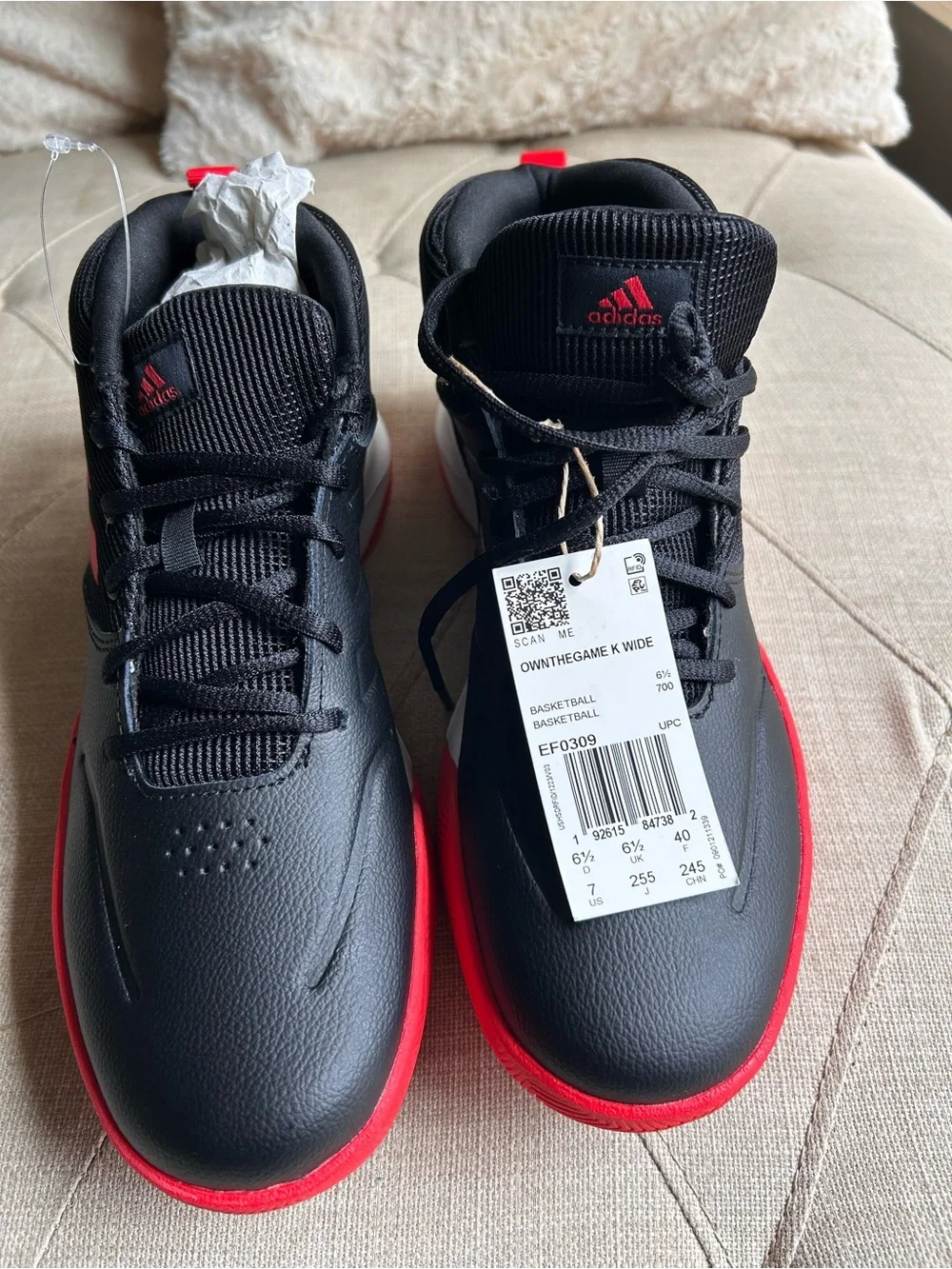 adidas Own The Game Wide 'Active Red' Basketball Shoes (EF0309)